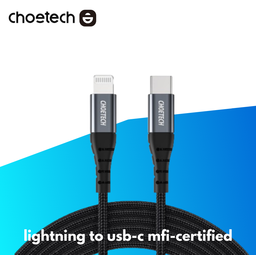 USB Type-C to Lightning Cable Braided MFi Certified Cord for iPhone 14  Choetech