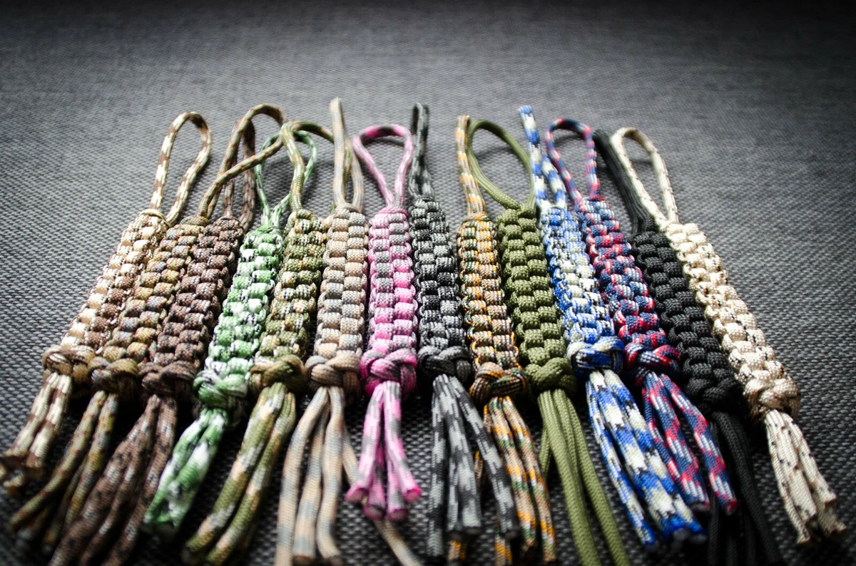 Paracord Lanyard Coyote Braun Gemustert Schlüsselanhänger W07111