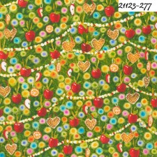 Santa's Woodland Walk cotton quilt fabric Kaufman 21123-277 Decorated Tree
