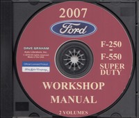 2007 Ford Truck Shop Manuell Auf CD F250 F350 F450 F550 Pickup Super Duty Dienst
