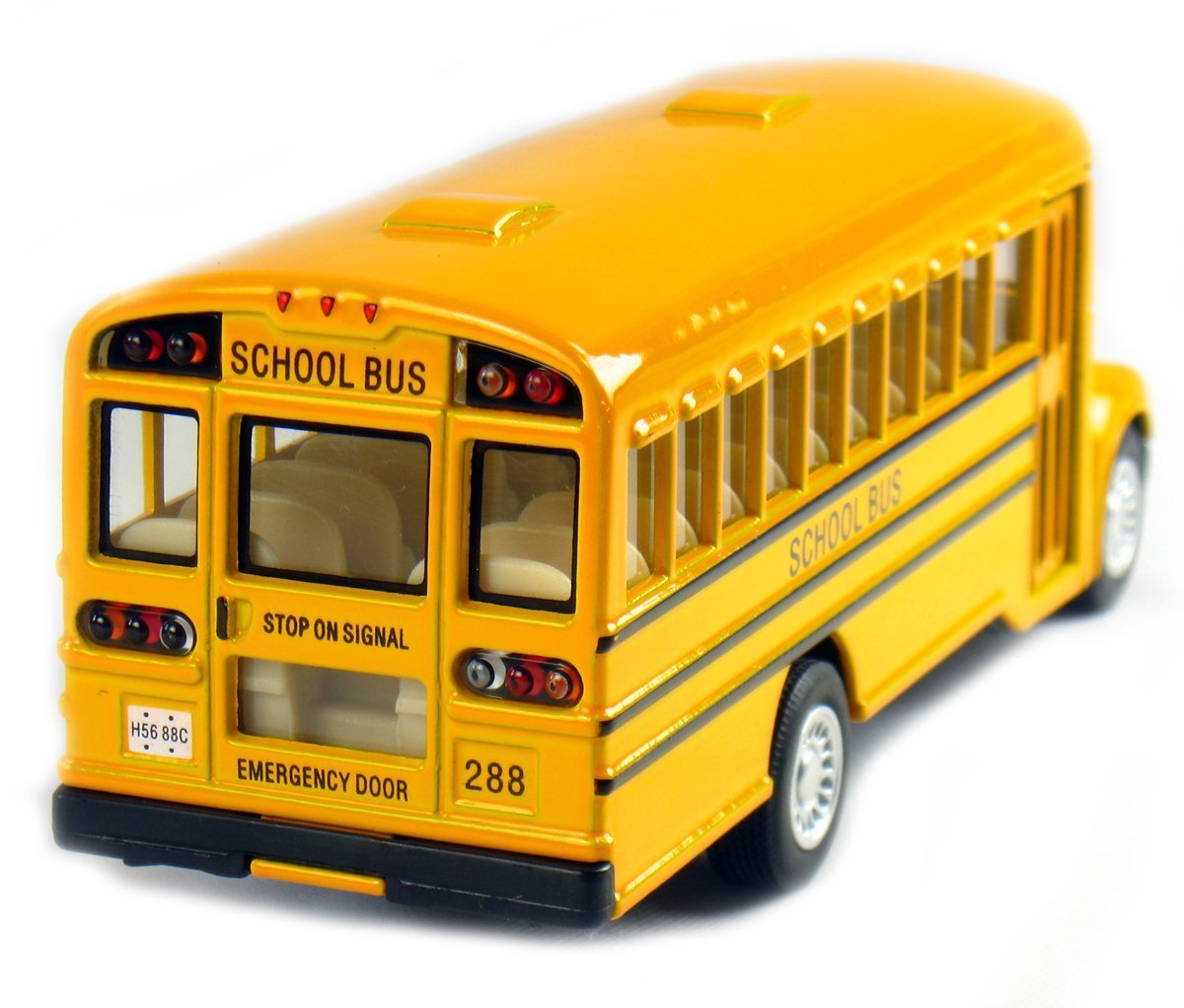  NEW Yellow School Bus Diecast Model pull back action openable doors 5 inch