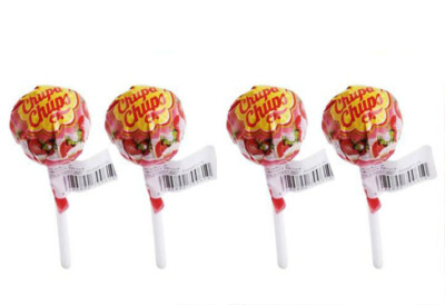4x Chupa-Chups Lolipop Candy Strawberry and Cream Flavor Assorted