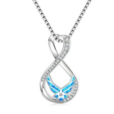 Hawaii Blue Fire Opa Navy Necklace pendants Silver Filled For Women Girls