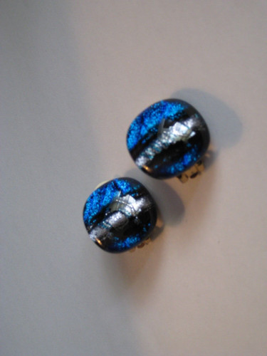 Handcrafted  Clipped Earrings - Blue / Silver - ZERO GRAVITY
