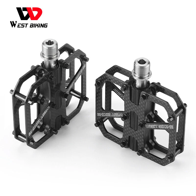 Pedales de bicicleta ultraligeros T700 fibra de carbono eje de titanio 3 rodamientos pedales de bicicleta Foto 4 de 4