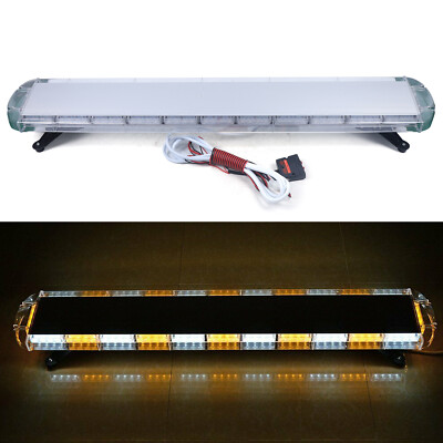 51'',96 LED Emergency Strobe Light Bar Tow Truck Warn Beacon Response Amber White