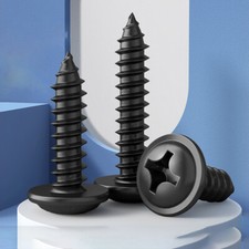 Pozi Flange Head Self Tapping Screws Black Flanged M1.2 M1.4 M1.7 M2 M2.6 M3 M4