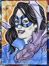 Dangerous Divas 2 SketchaFEX Card Shadowcat & Lockheed Artist: Cassio Batista