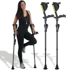 Ergobaum 7G Ergonomic Crutches, Adjustable From 5' to 6'6'' (1 Pair)