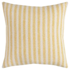 Rizzy Beige Traditional-European Tickled Banded Throw Pillow Striped T11041