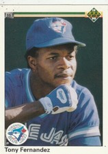 FREE SHIPPING-MINT-1990 Upper Deck #130 Tony Fernandez BLUE JAYS PLUS BONUS CARD