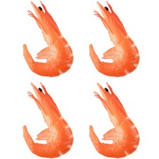 4Pcs Simulated Shrimp Model Fake Shrimps Decor Food Decorate
