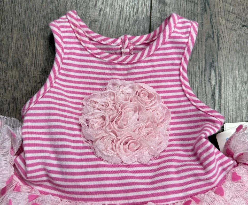 Baby Girl одежды новый Marmellata новорожденного 2шт оборки сердце в полоску наряд - Изображение 2 из 4