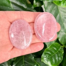 Rose Quartz Crystal Palm Worry Stone Anxiety Stress Relief Smooth Polished Stone