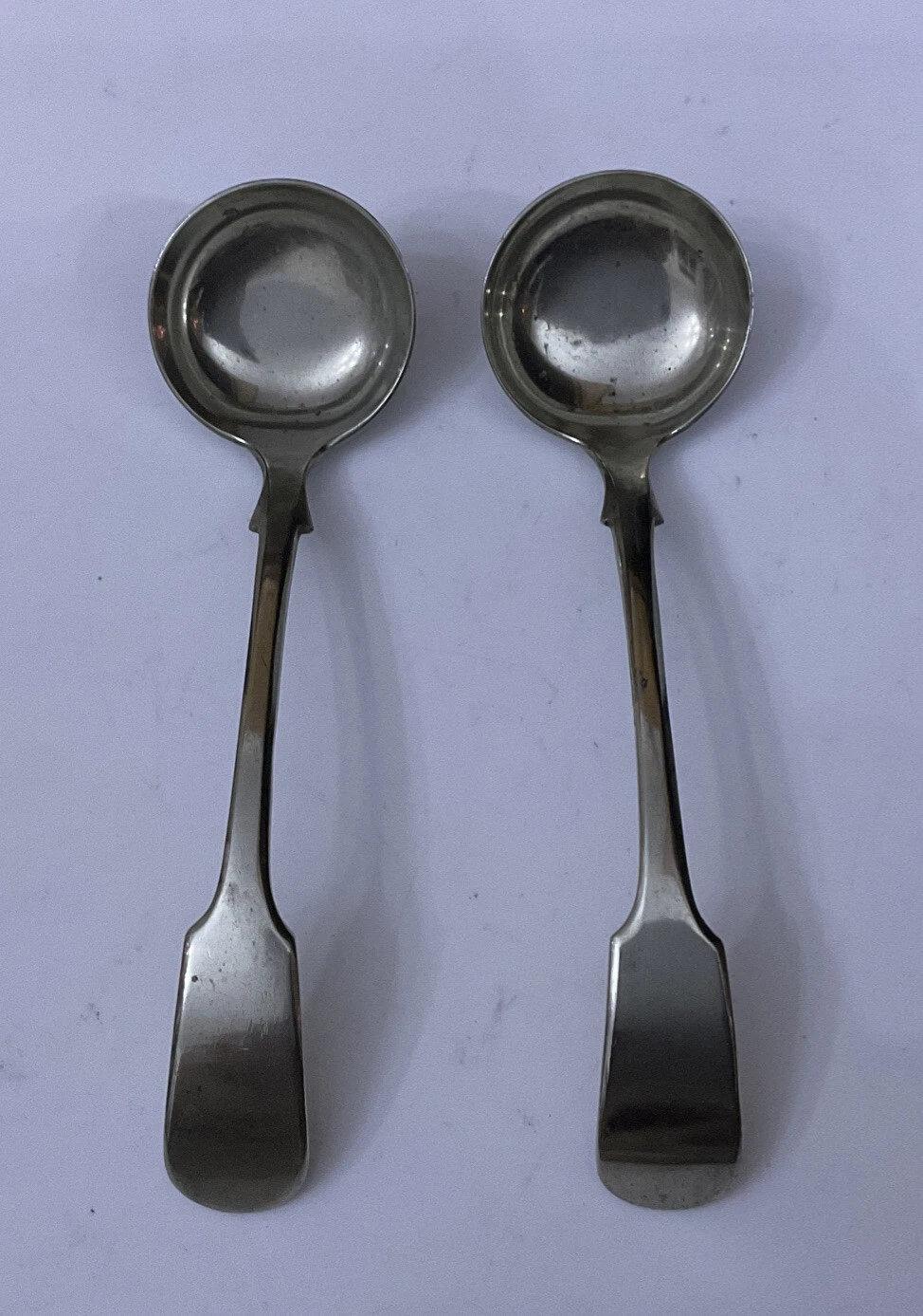 Antique 2 X L&S Small Potosi Silver Plate 16cm Fiddle Sauce Gravy Ladle Cutlery