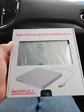 RooFull Super Slim Pop Up External Optical Drive CD/DVD RW- SEALED 