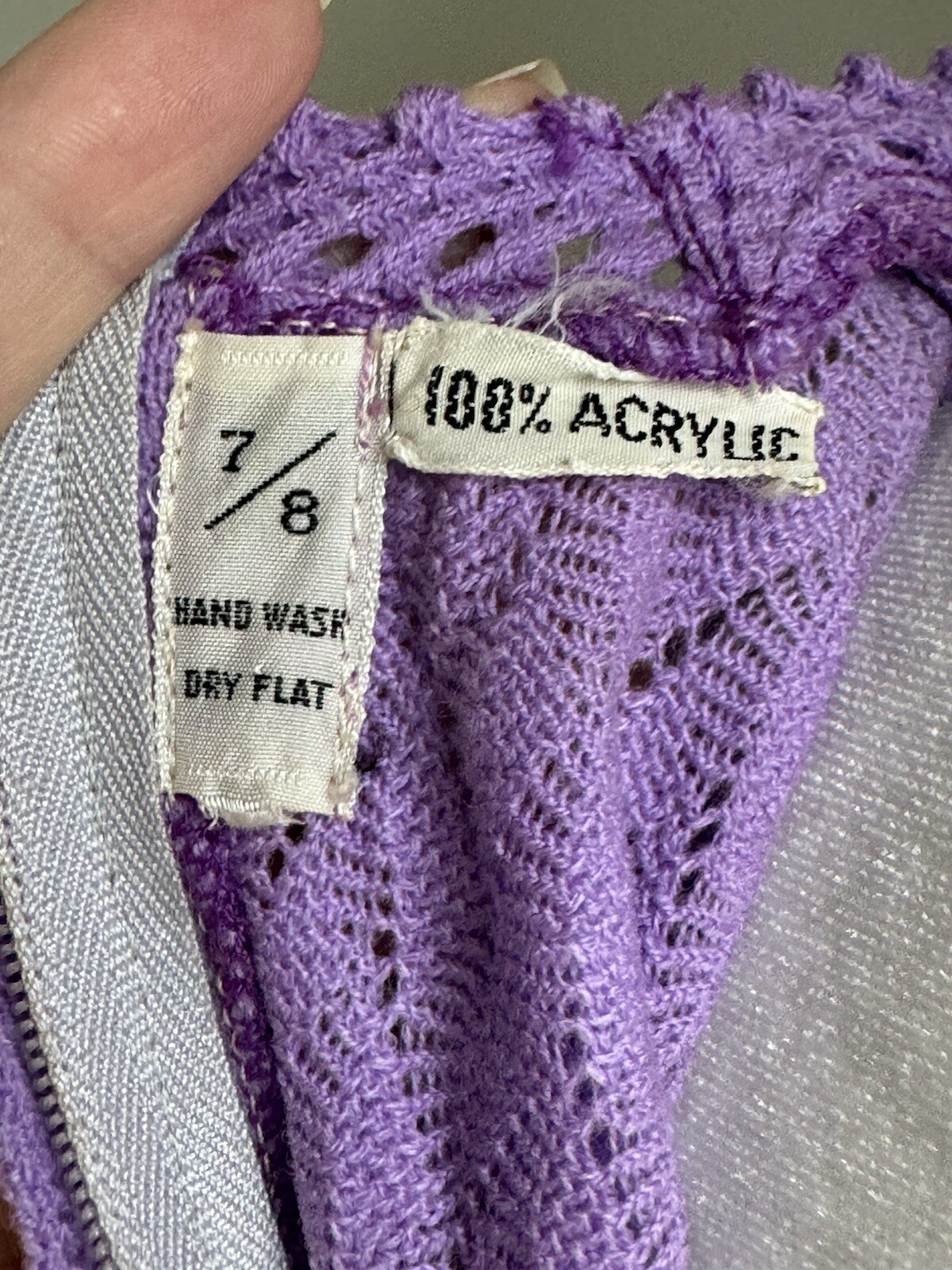 Vintage Wenjilli 70s Purple Knit Maxi Dress Size Small