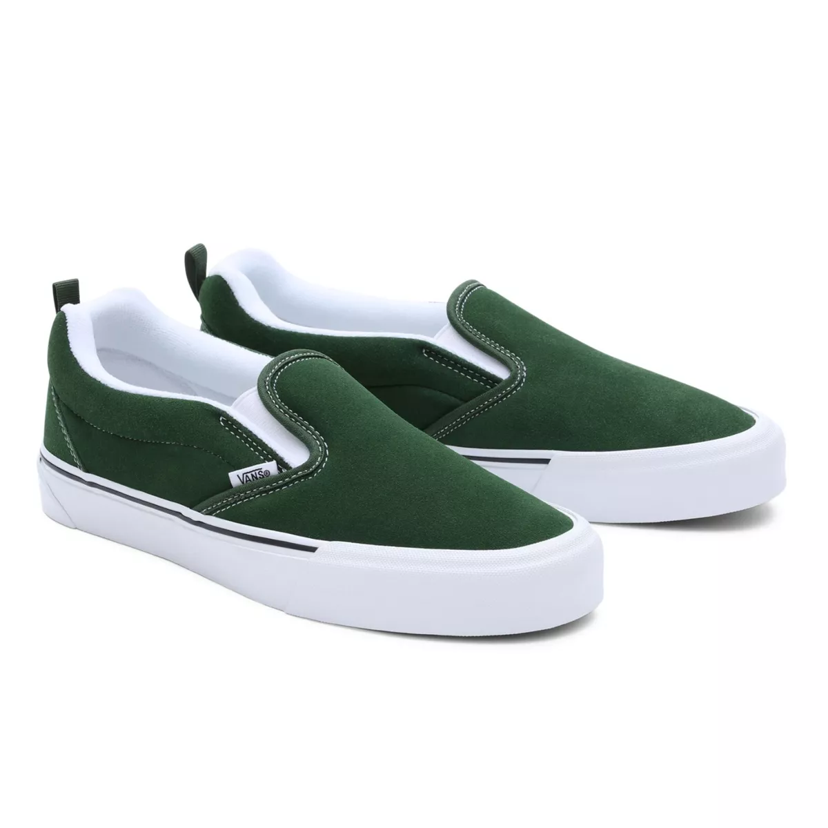Green suede vans slip ons sale