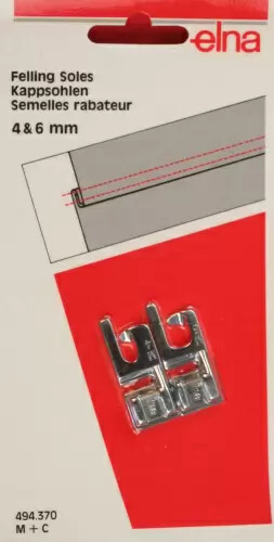 Kappsohlen 4+6 mm für Kappnaht Kappnaht-Fuss Elna Nähmaschine Club, Carina...