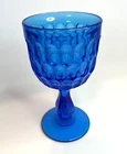 Fenton Colonial Royal Blue Thumb Print Goblet