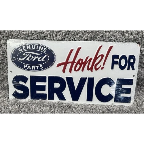 Ford Metal Sign Honk For Service Tools Shop Vintage Style Wall Decor 12inX6in