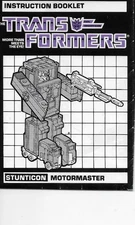 Transformers Original G1 1986 Stunticon Motormaster Instructions Book Manual