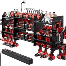 Large Power Tool Organizer Wall Mount with Charging Station