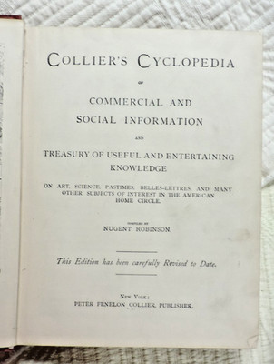 1882 Collier's Cyclopedia of Commercial & Social Information Illus. Hardcover
