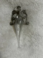 Glass Angel With Heart Christmas Ornament