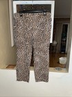Chicos Size 2 Pants Cheetah Leopard Ankle Ponte Knit Pull On Large Petite — photo 1