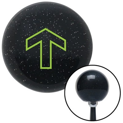 Green Broad Arrow Up Black Metal Flake Shift Knob w/ M16x1.5 Insert Shifter