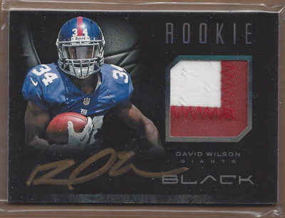 2012 Panini Black #R14 David Wilson Jersey/Auto /349 FB