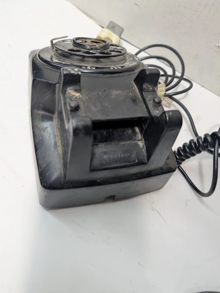 Teléfono de escritorio giratorio Western Electric 500 negro años 60 negro sin probar Foto 4 de 4