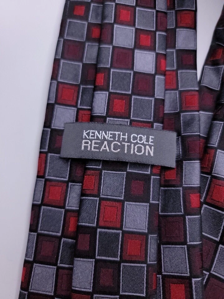 Corbata formal Kenneth Cole Reaction para hombre 58"Lx3,5"W gris/marrón Foto 3 de 4