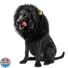 Onmygogo Lion Mane Wig for Dogs with Ears, Funny Pet Costumes for Halloween C