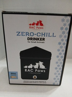 Zero-Chill Heated Drinker 64Oz For Small Animals Prevents Water Freezing