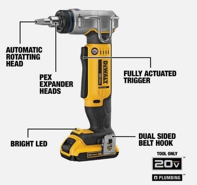 DEWALT 20V MAX Cordless 1'' PEX Expander (DCE400B) for sale online