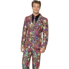 Neon Suit Adult Jacket Trousers Tie Set Costume