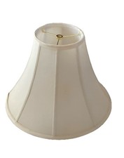 White Linen Octagonal Bell Shaped Lined Lampshade 11  T X 15  W x6  