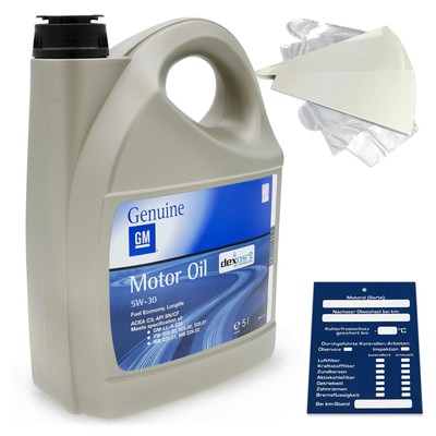 5 Liter Original Opel GM Motoröl Dexos 2 Longlife 5W30 inkl. Trichter + Anhänger
