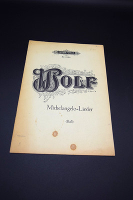 Hugo Wolf Michelangelo-Lieder Bass Edition Peters No. 3155 German w English Tr.