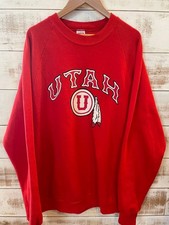 UTAH University of Utah 80s Red Sweatshirt L Vintage Used