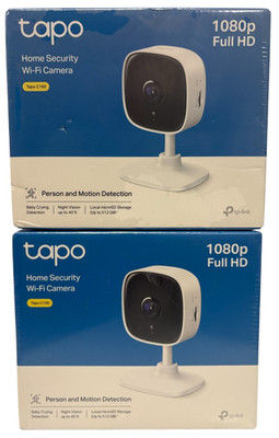 LOT OF 2-Tp-Link Tapo C100 Home Security Wi-Fi Camera, 1080P Full HD 512 GB