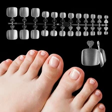 Fake Toenails 240 PCS Soft Gel Full Cover Toe Nail Tips Matte