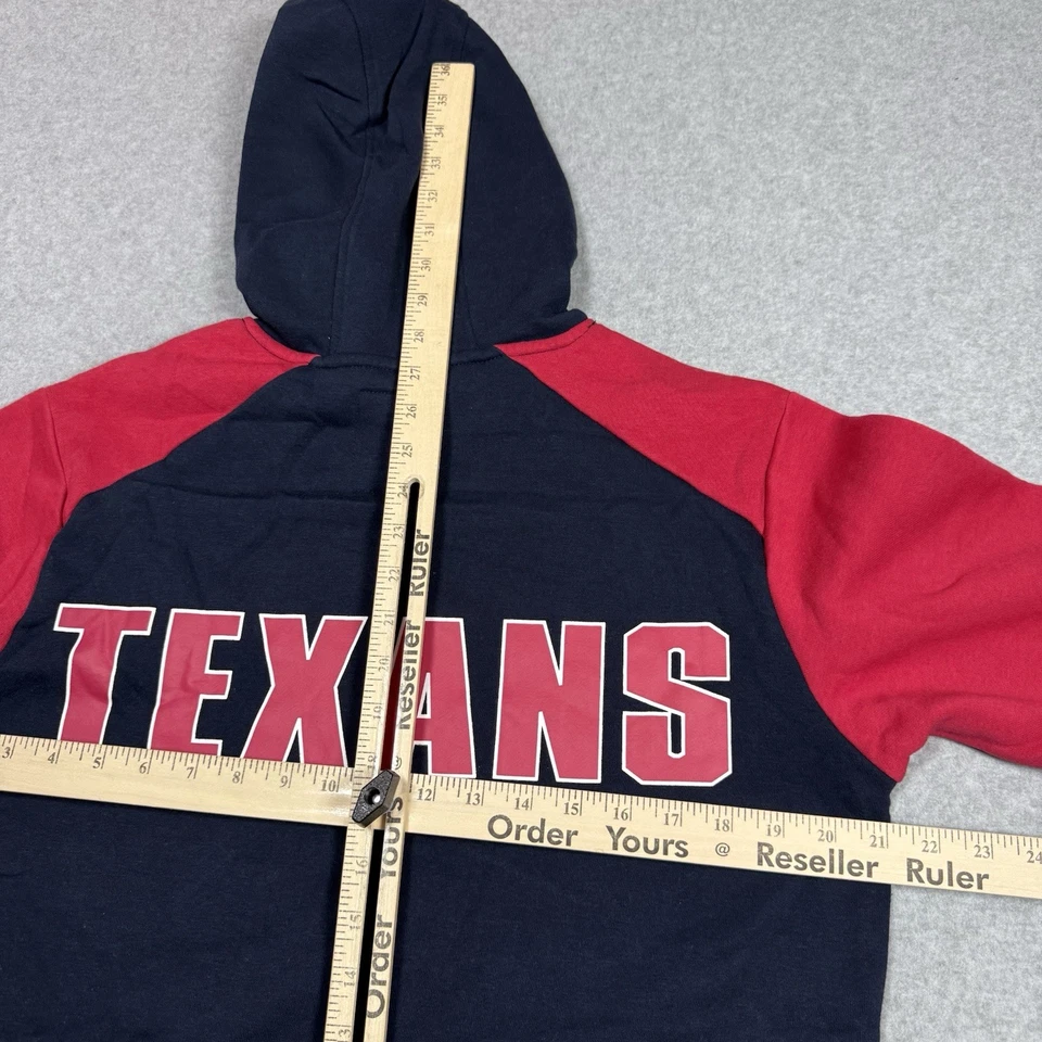Houston Texans Hoodie Mens Small Colorblock Big Logo Spellout Pullover Fleece - Image 4 of 4