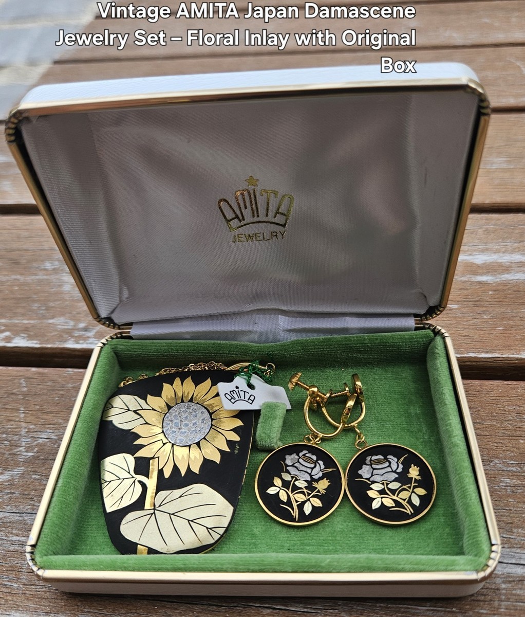 AMITA Japan 24K Gold Plated Damascene Jewelry Set – Necklace