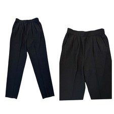 St. John Basics Santana Knit Pleated Front Pants Pull On Pockets Black Size 6