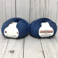 New Valley Yarns Williamstown Yarn Color #11 Marled Blue Lot of 2 Skeins