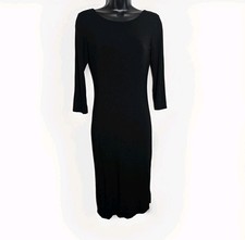 Lulus Shift dress Women's medium Black Low Back Bodycon 3/4 Sleeve pullover