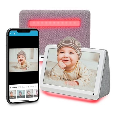 PhotoShare MyLuma LED 7  WiFi Digital Photo Frame with LEDs and Soft Touch Ba...